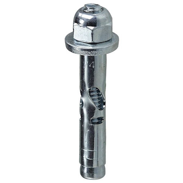 L.H. Dottie Sleeve Anchor, 1/4" Dia., 121/32" L, Zinc Plated, 100 PK